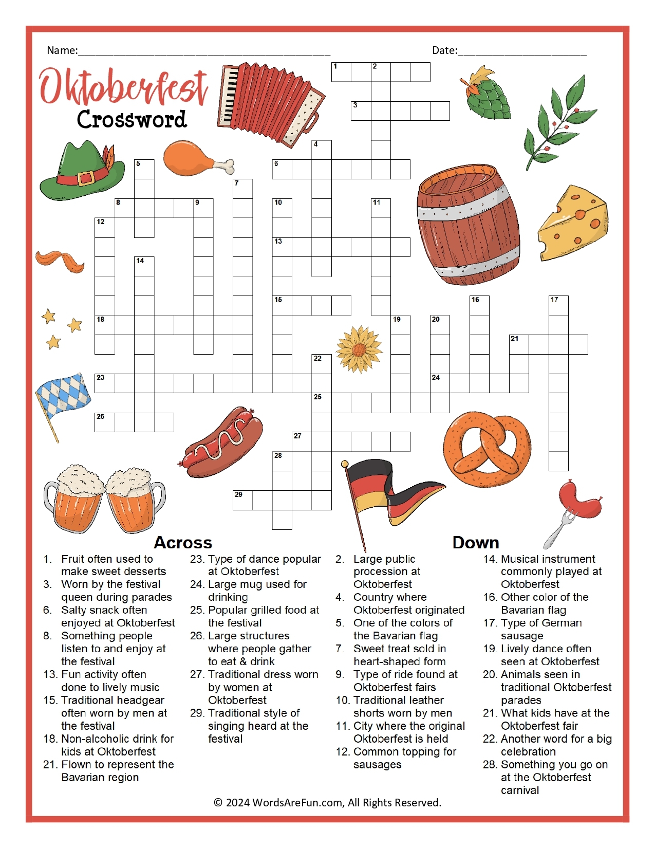 Funny Printable Crossword Puzzles For Adults