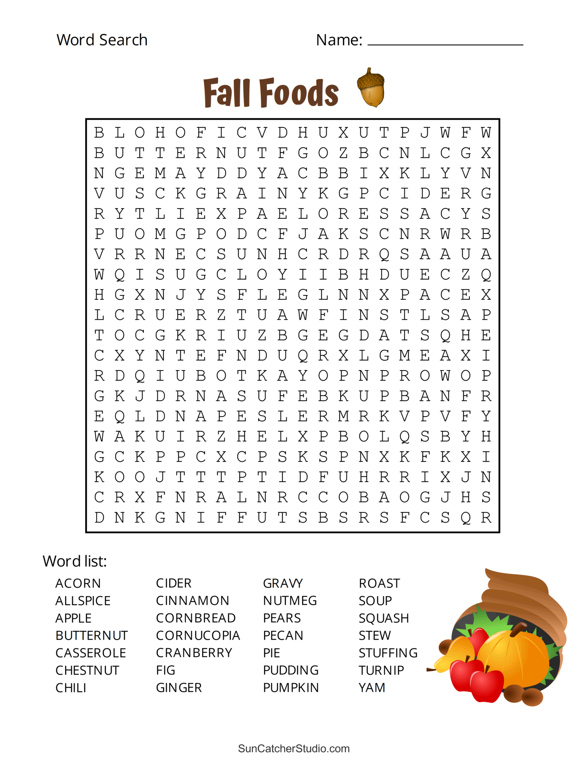 Printable Fall Word Search Puzzles Autumn Word Search Free 