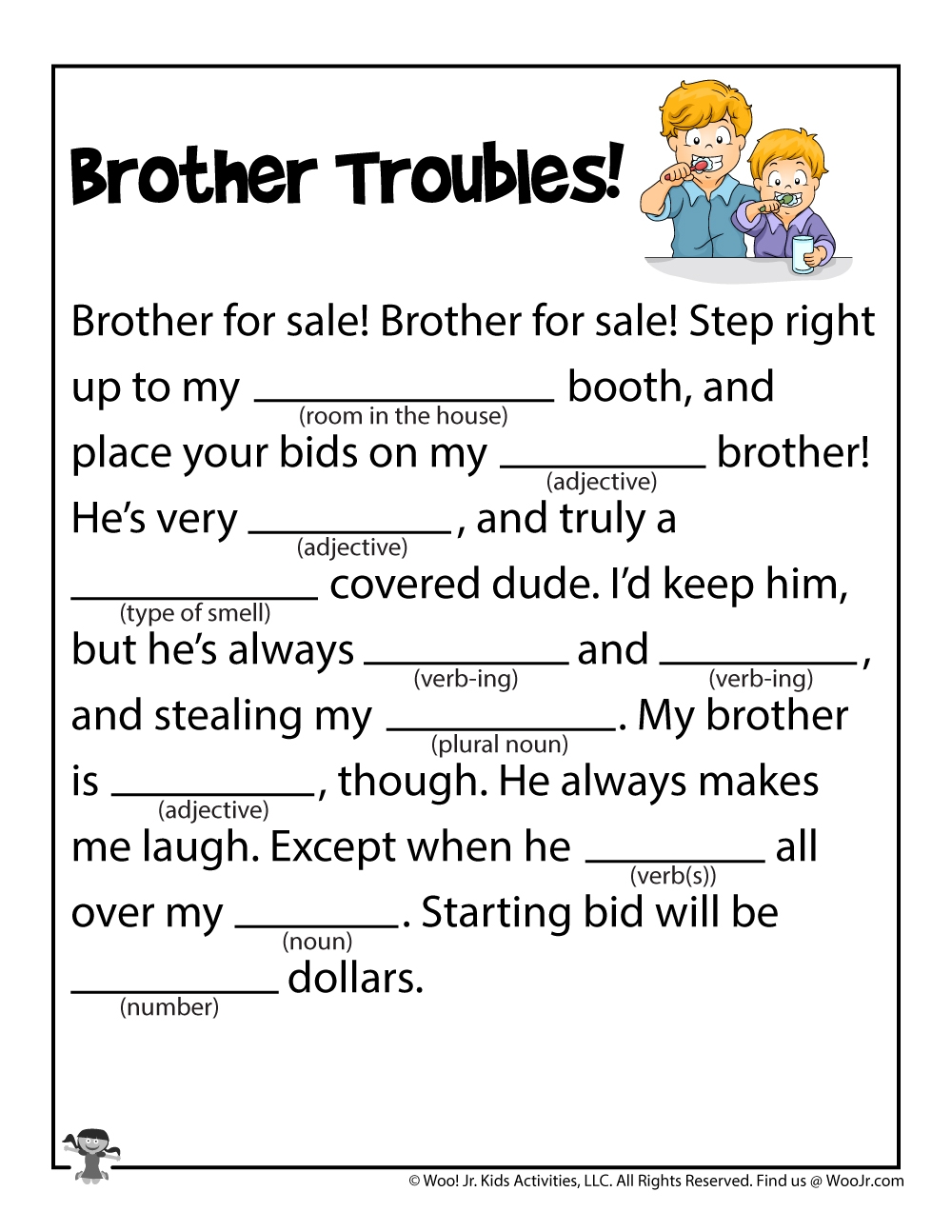 Printable Fill In The Blanks
