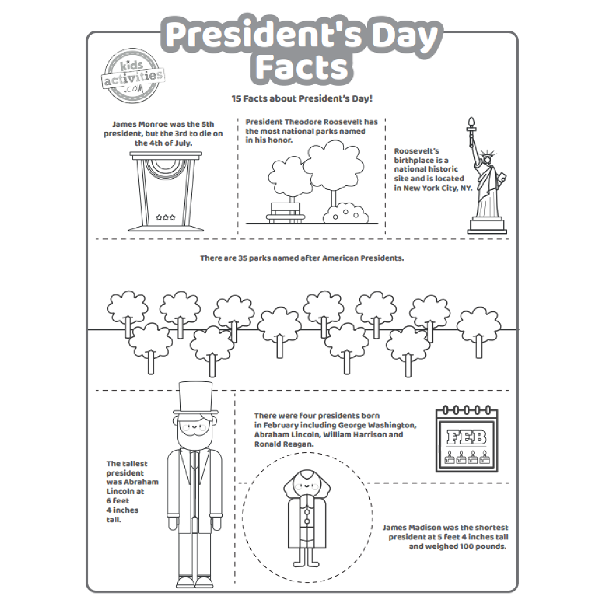 Printable Fun Facts About Presidents For Presidents Day Kids 