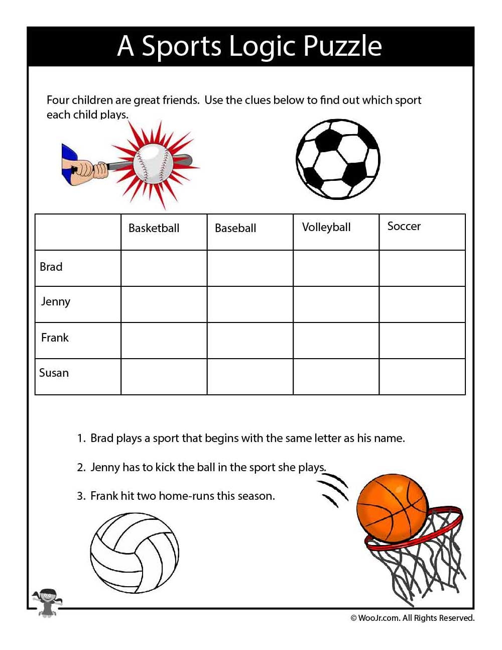 Logic Puzzles Easy Printable