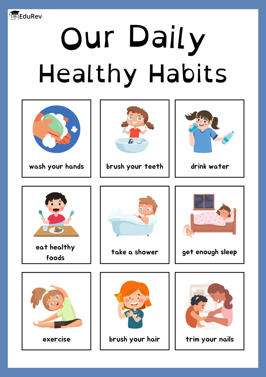 Printable Poster Our Daily Healthy Habits EVS For UKG PDF Download