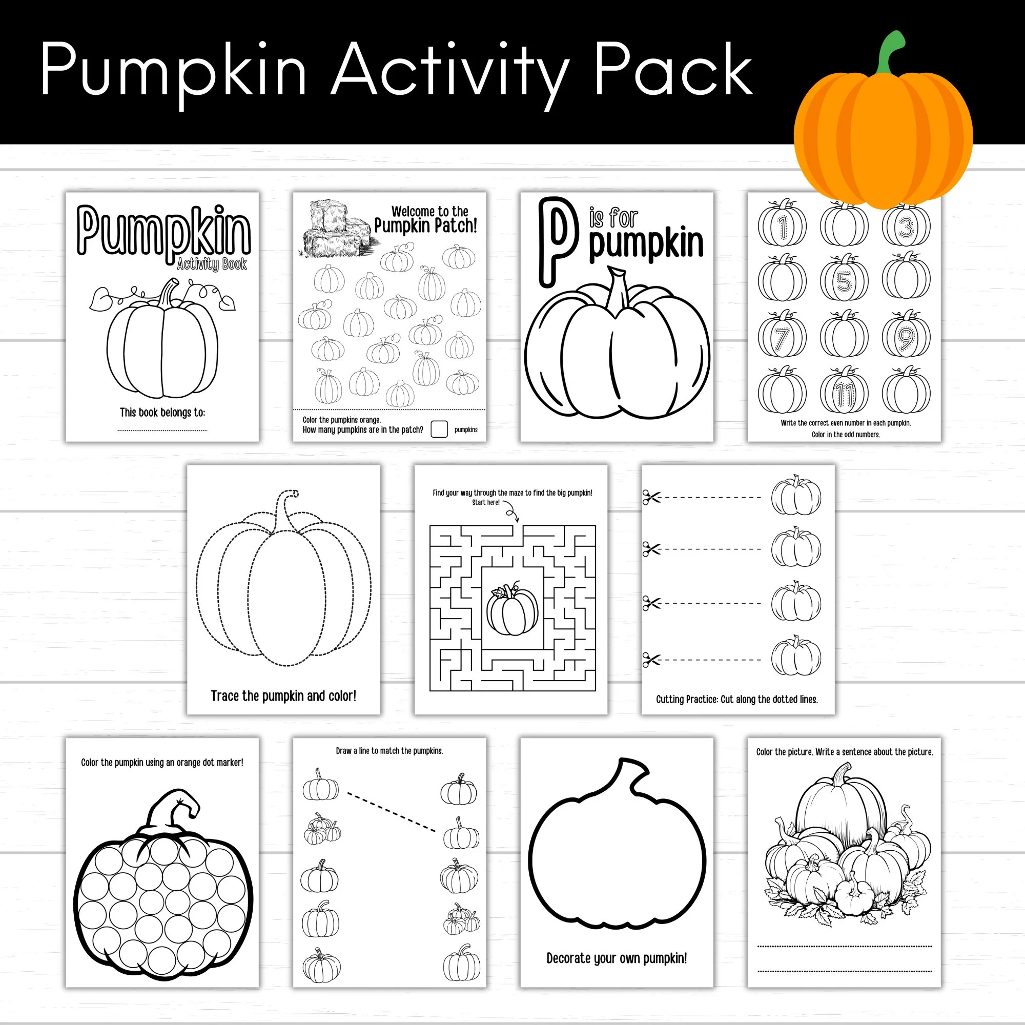 Pumpkin Activities For Preschool Printable