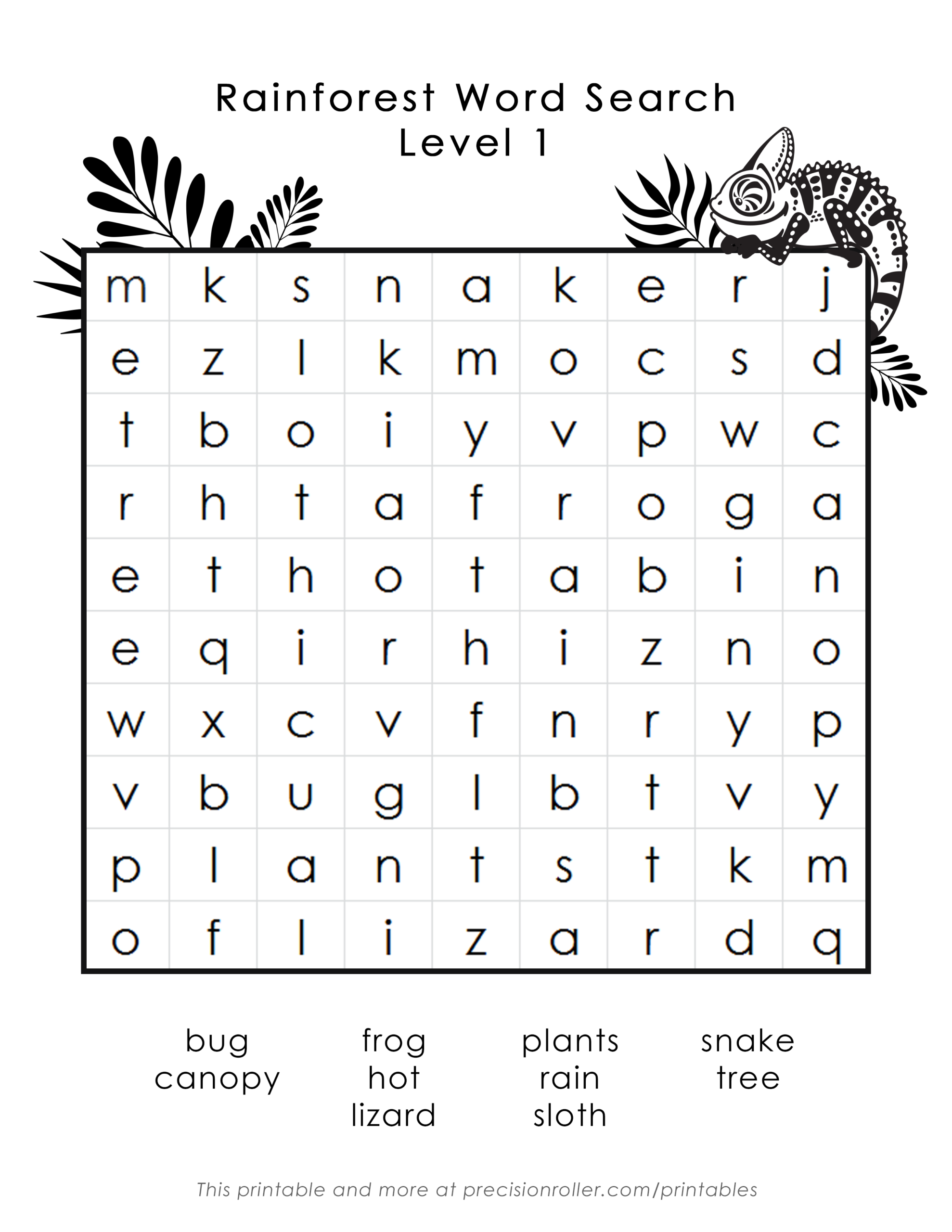 Free Printable Easy Word Find Puzzles