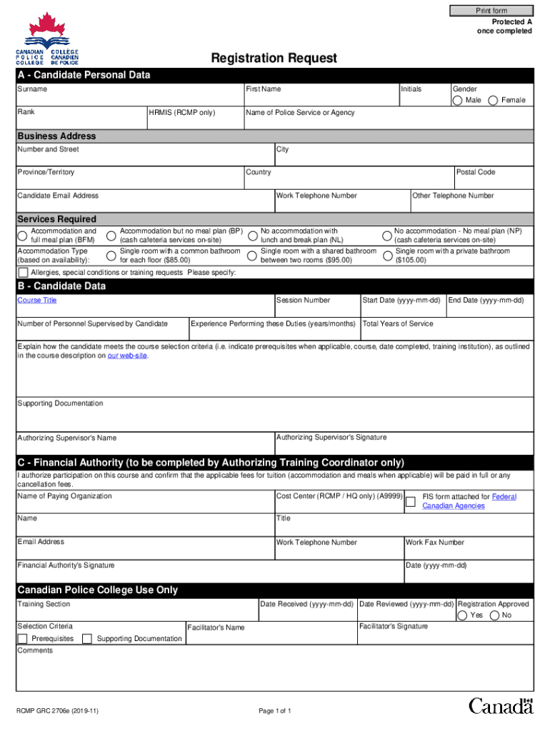 Canadian Form Rcmp Grc 5589e