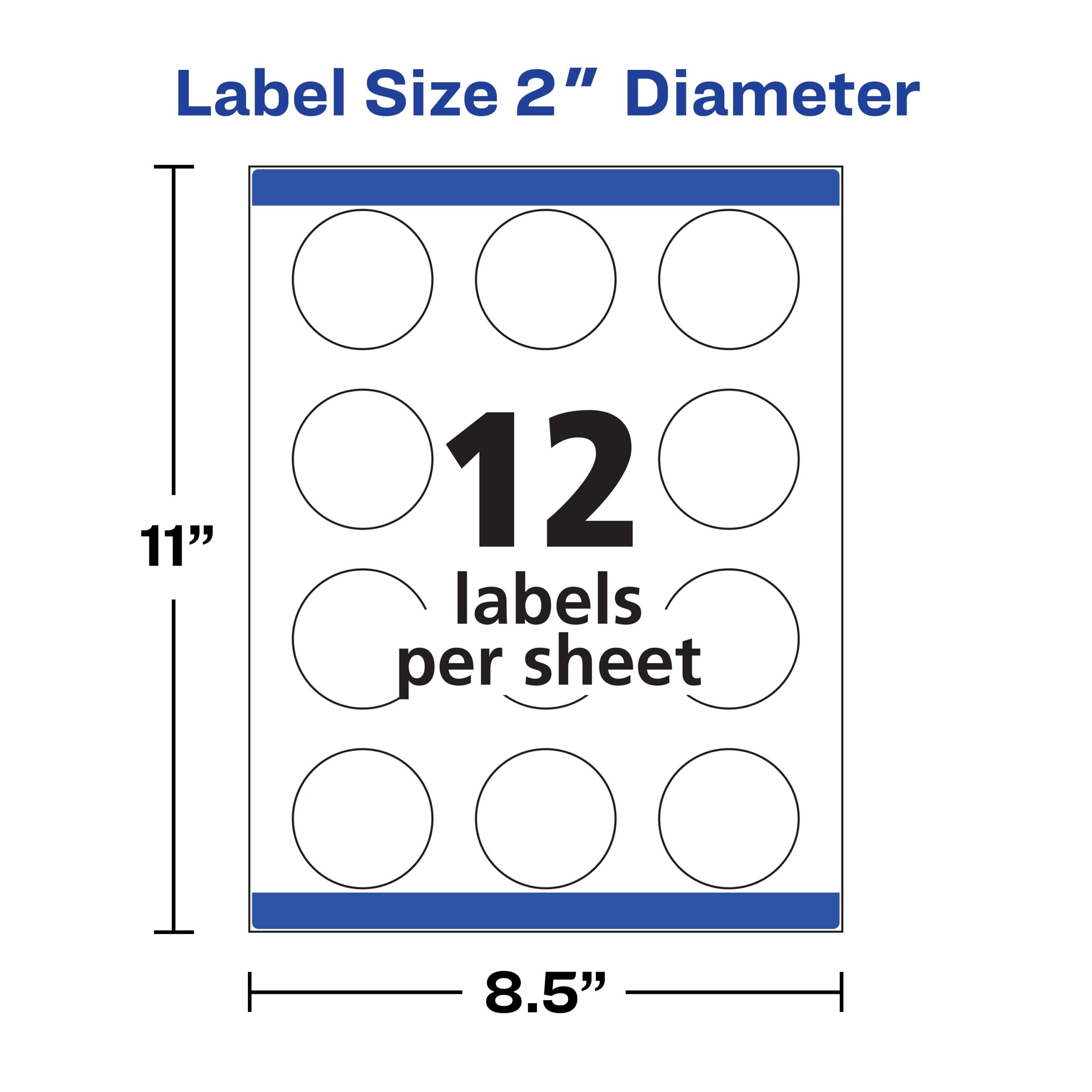 Round Labels 2 Diameter Matte White 22877 Avery Avery