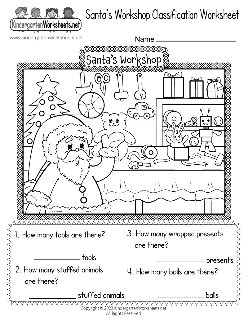Santa s Workshop Classification Worksheet Free Printable 