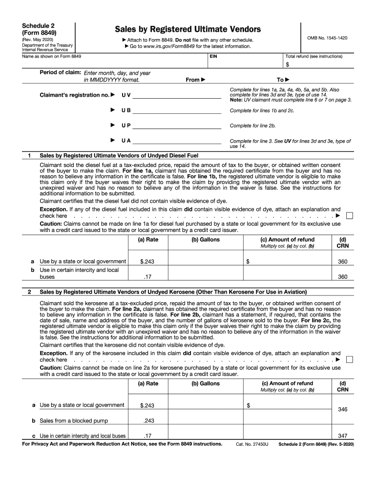 Schedule 2 Form 8849 Fill Out amp Sign Online DocHub