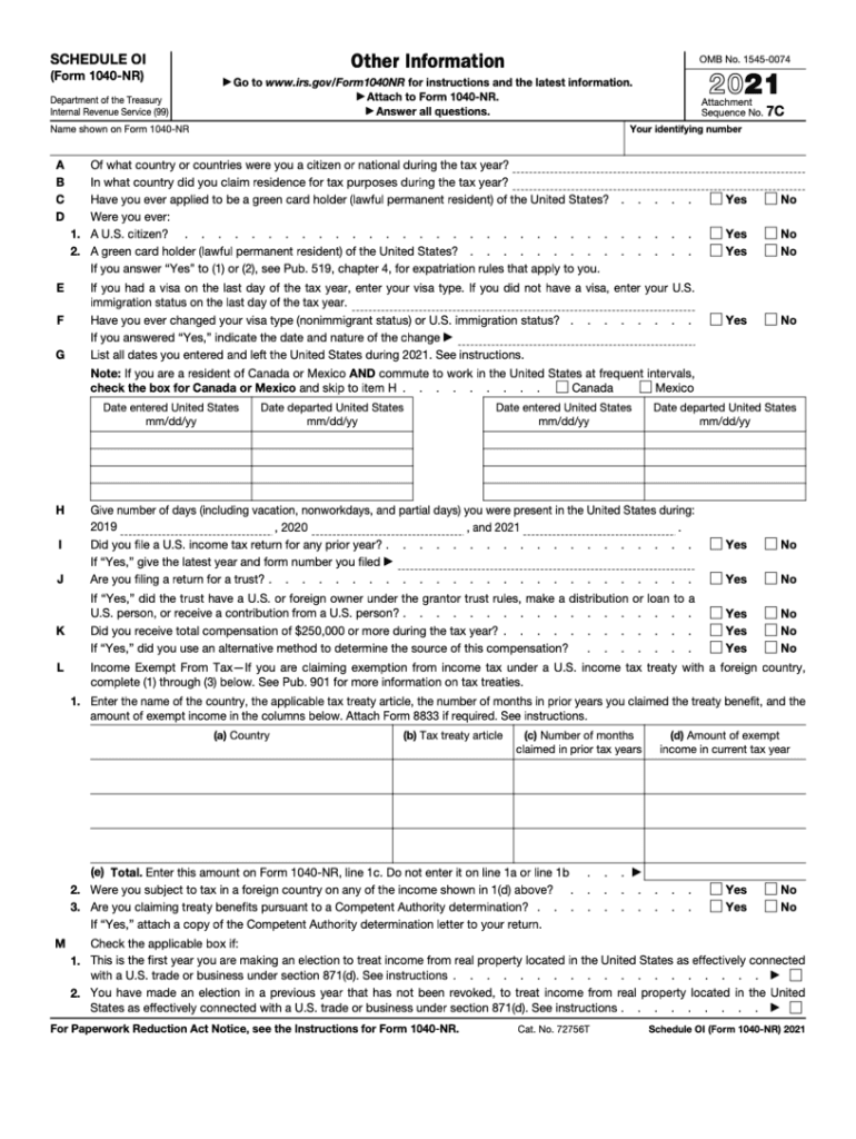 Irs Form Schedule Oi