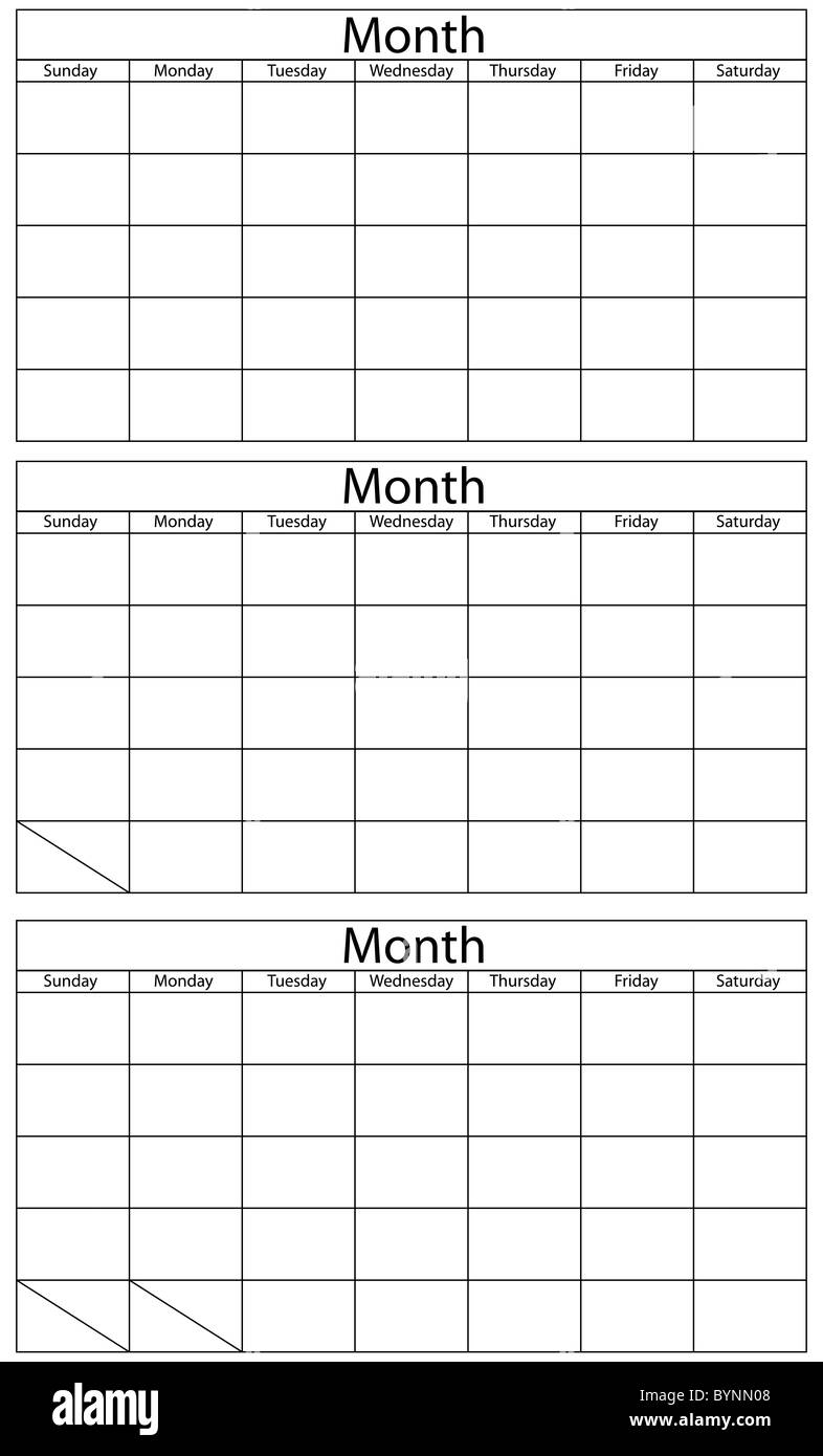Blank Three Month Calendar Printable