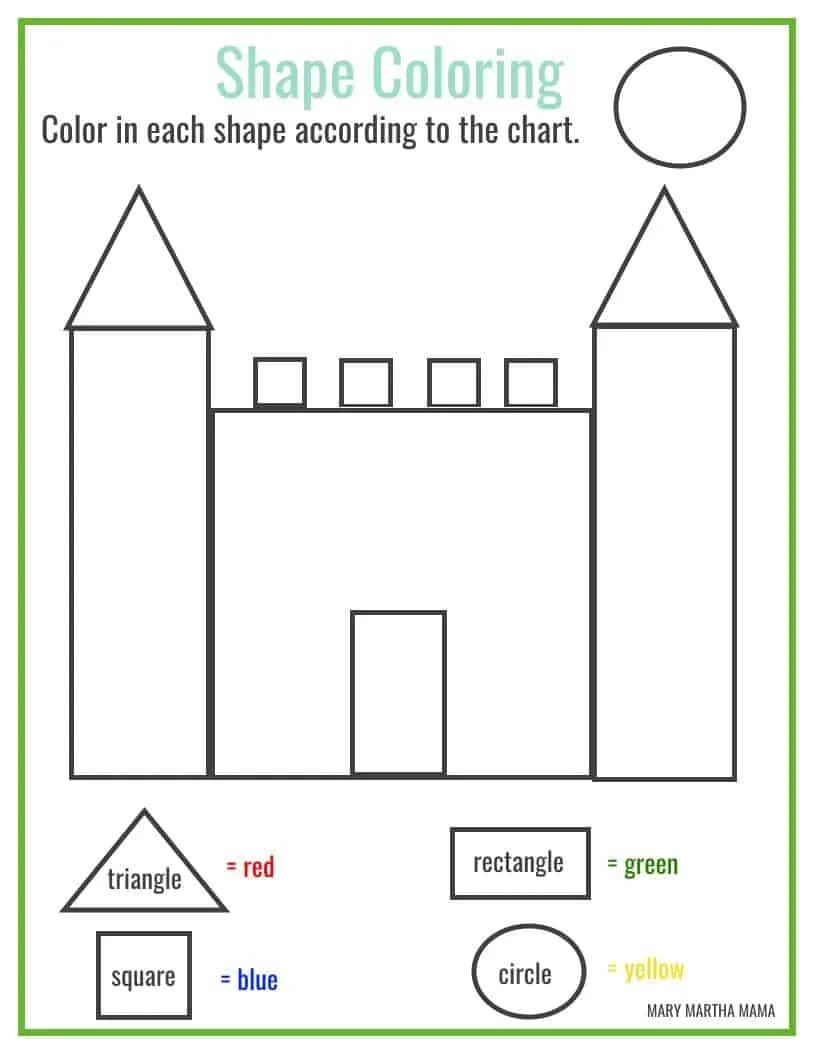 Preschool Free Printable Shapes Worksheets