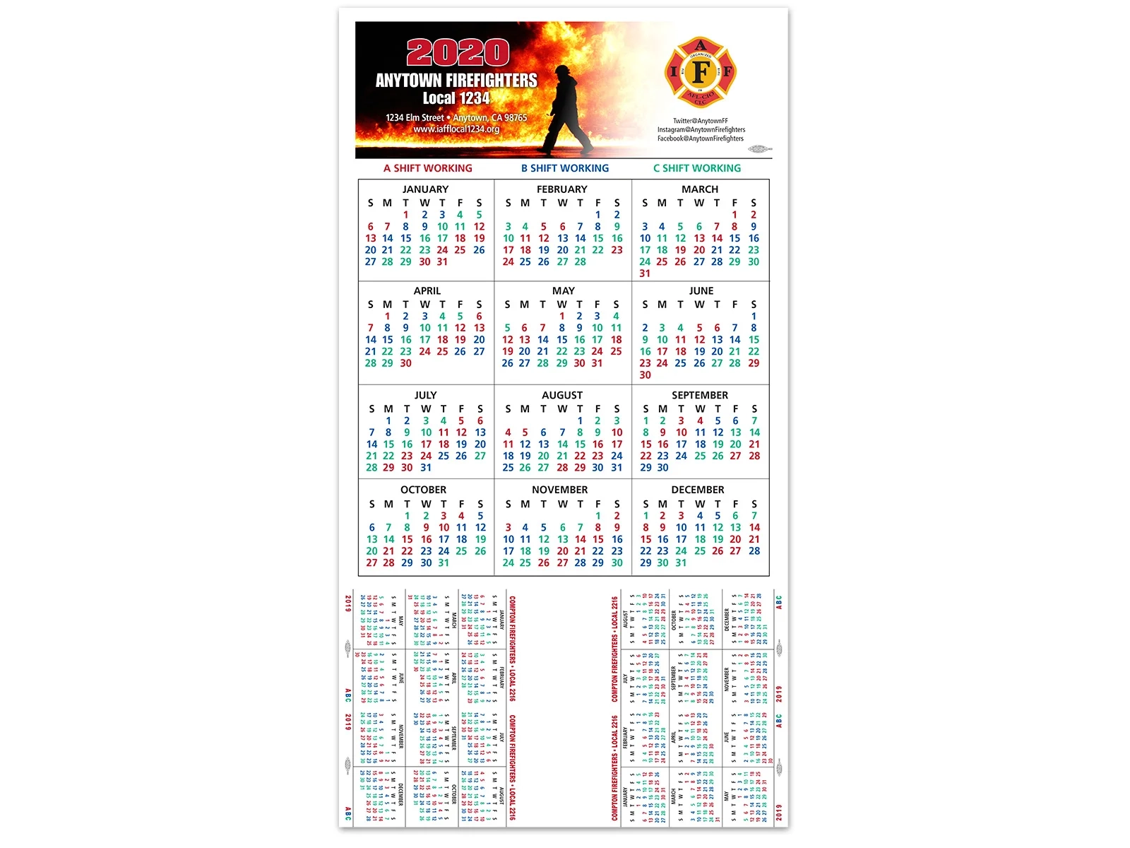 Shift Calendars Firefighters Print amp Design