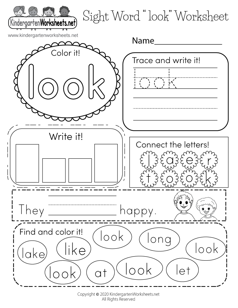 Sight Word look Worksheet Free Printable Digital amp PDF