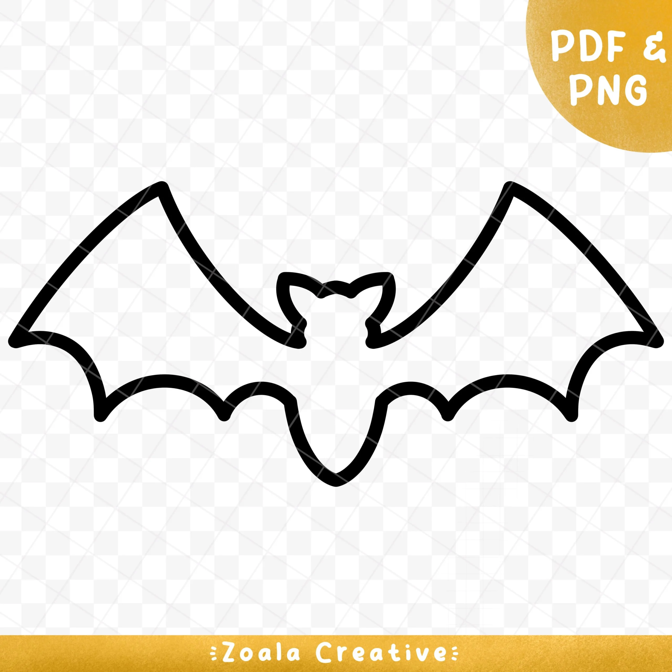 Outline Of A Bat Printable