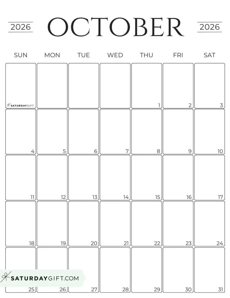 Simple Calendar 2026 Free Printable Vertical Calendars
