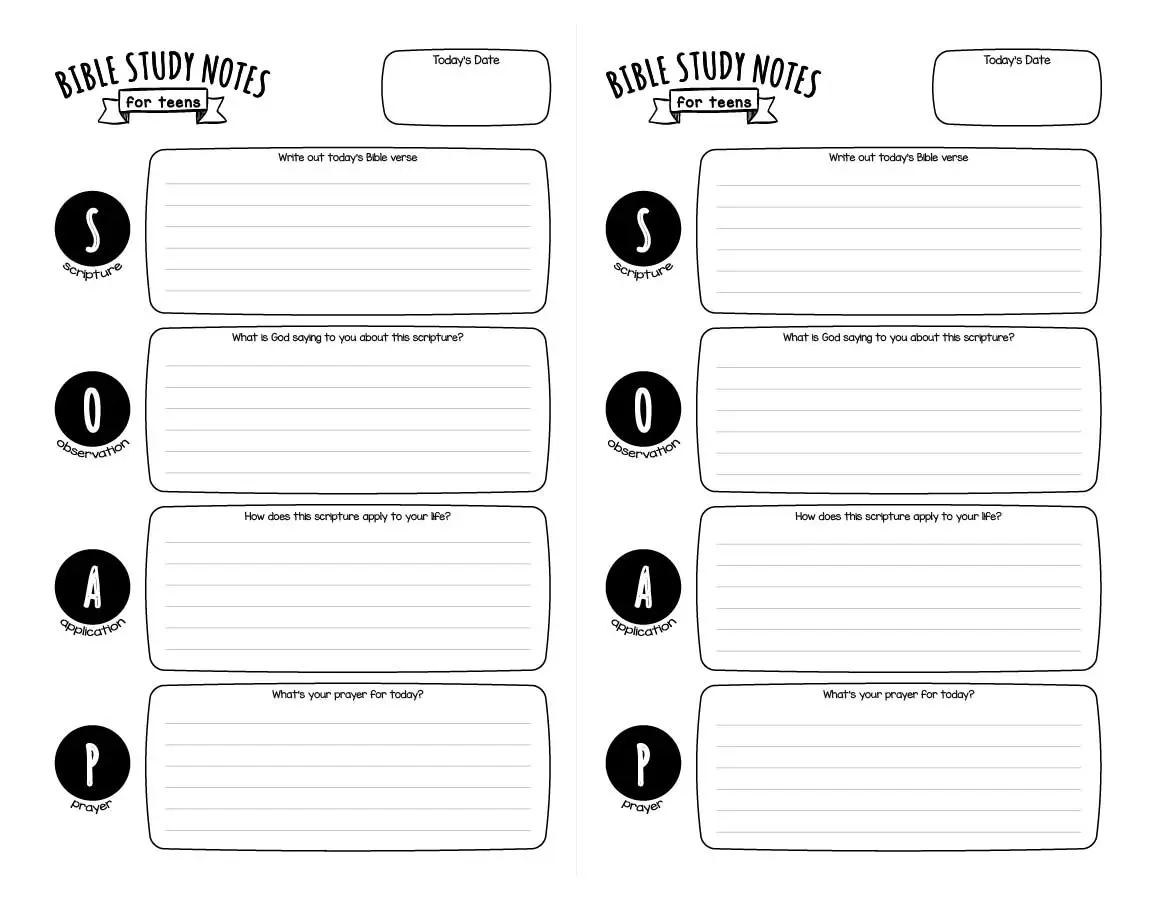 SOAP Bible Study Notes For Teens Printable Wildly Anchored 