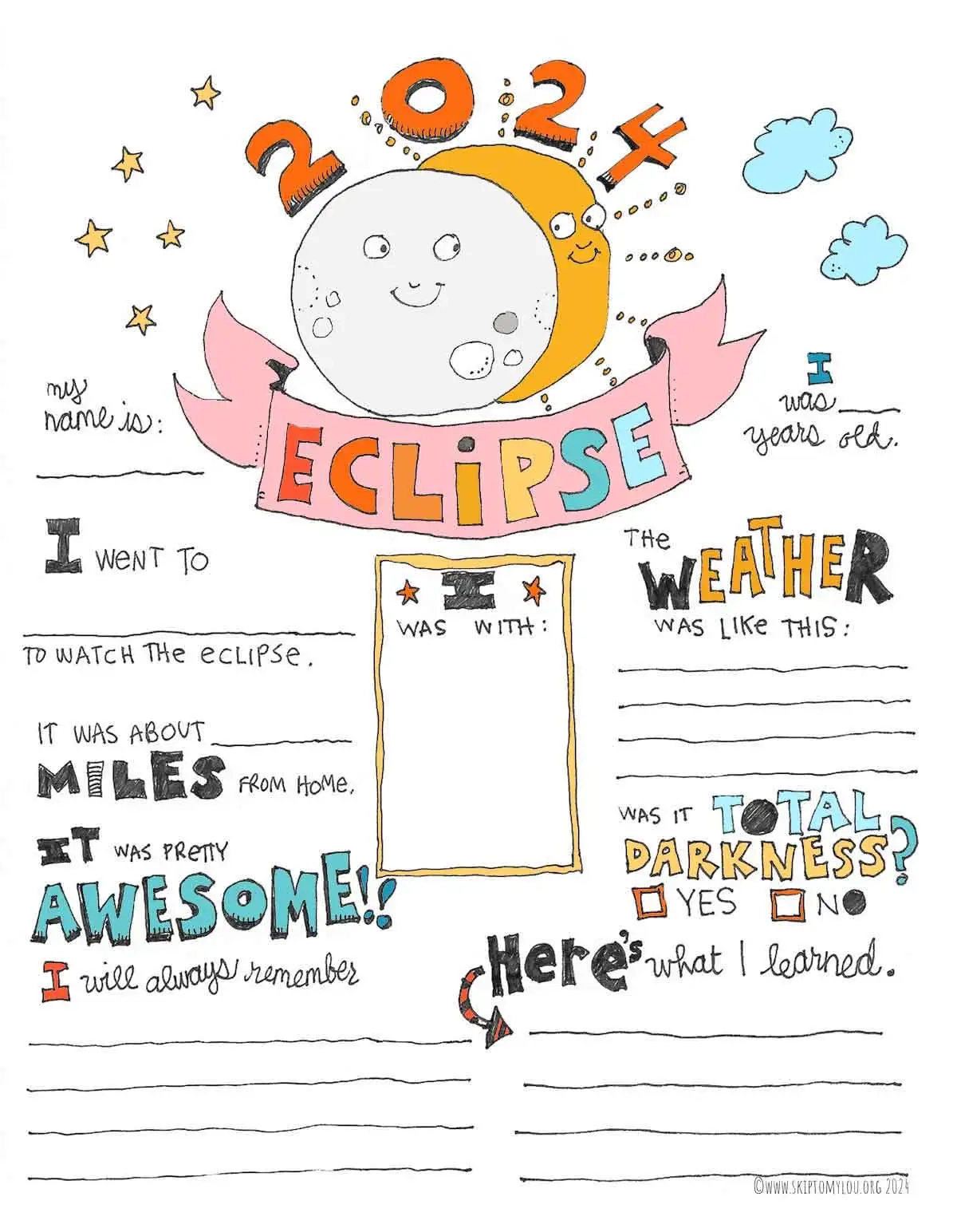 Solar Eclipse Activities For Kids Printable