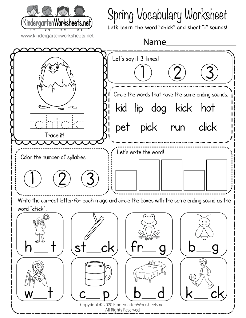 Free Printable Spring Worksheets Kindergarten