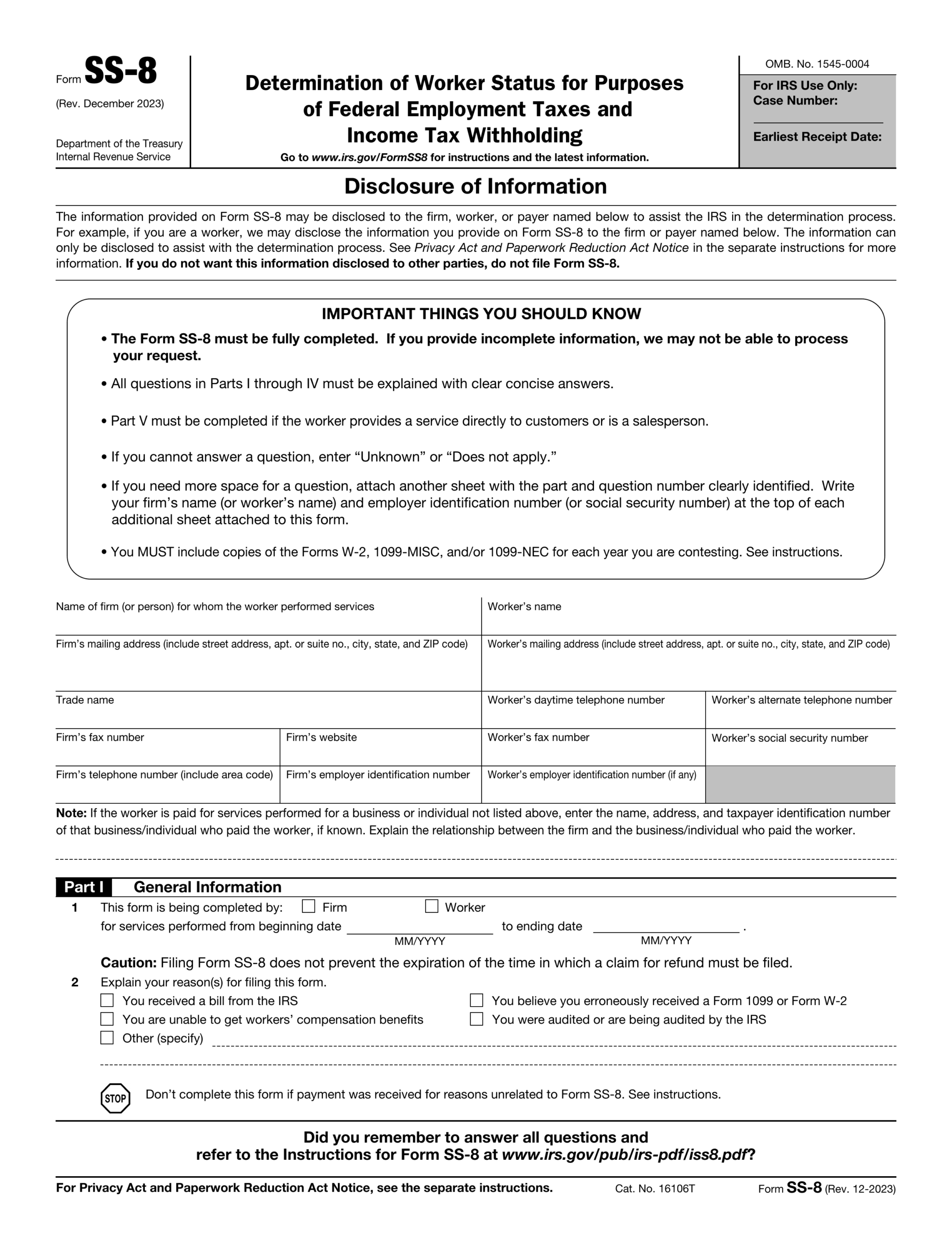 Ss Form 2024