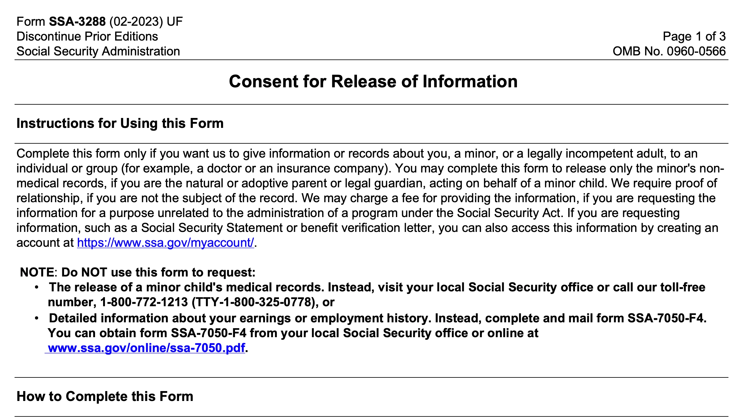Ssa 3288 Printable Form