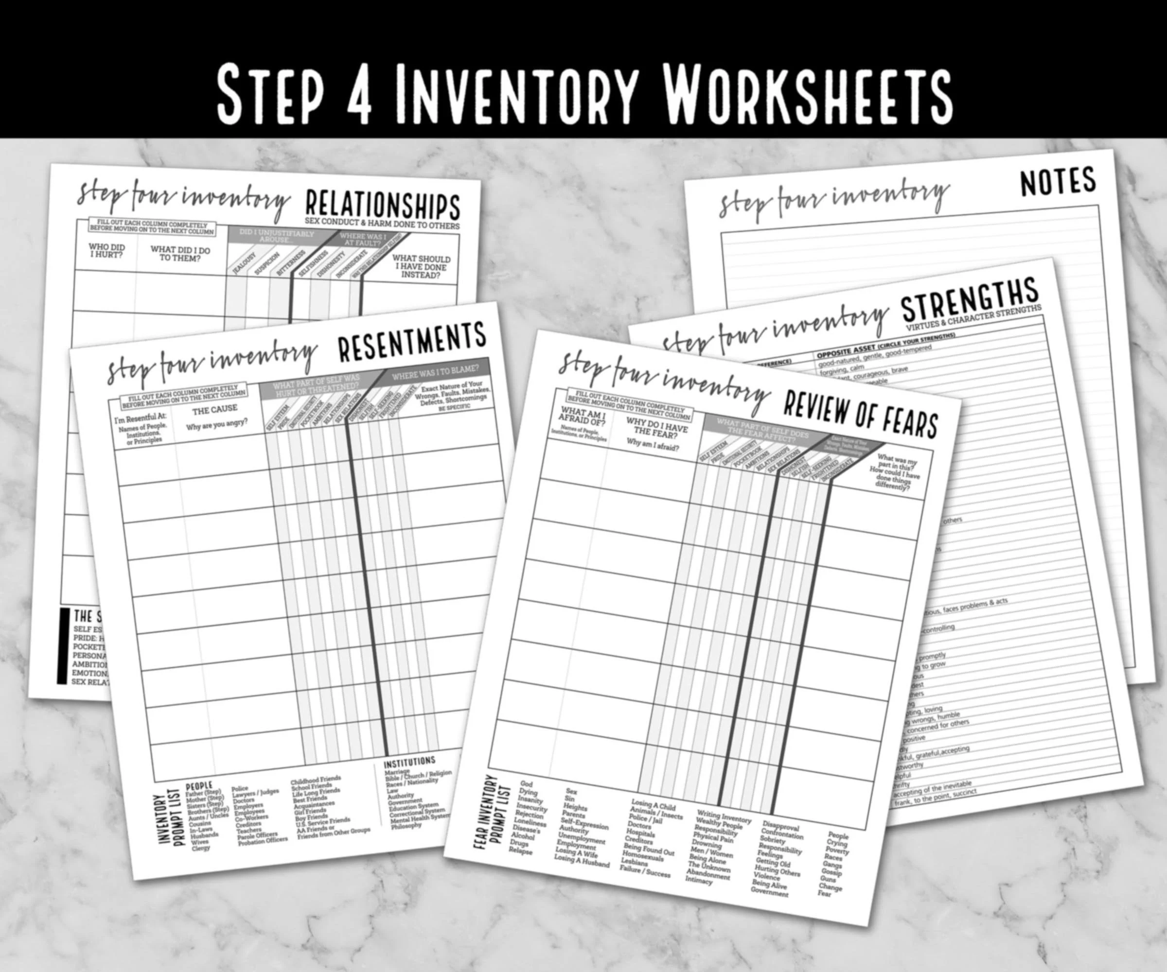 Step 4 Inventory Worksheets Instant Download Pdf Etsy