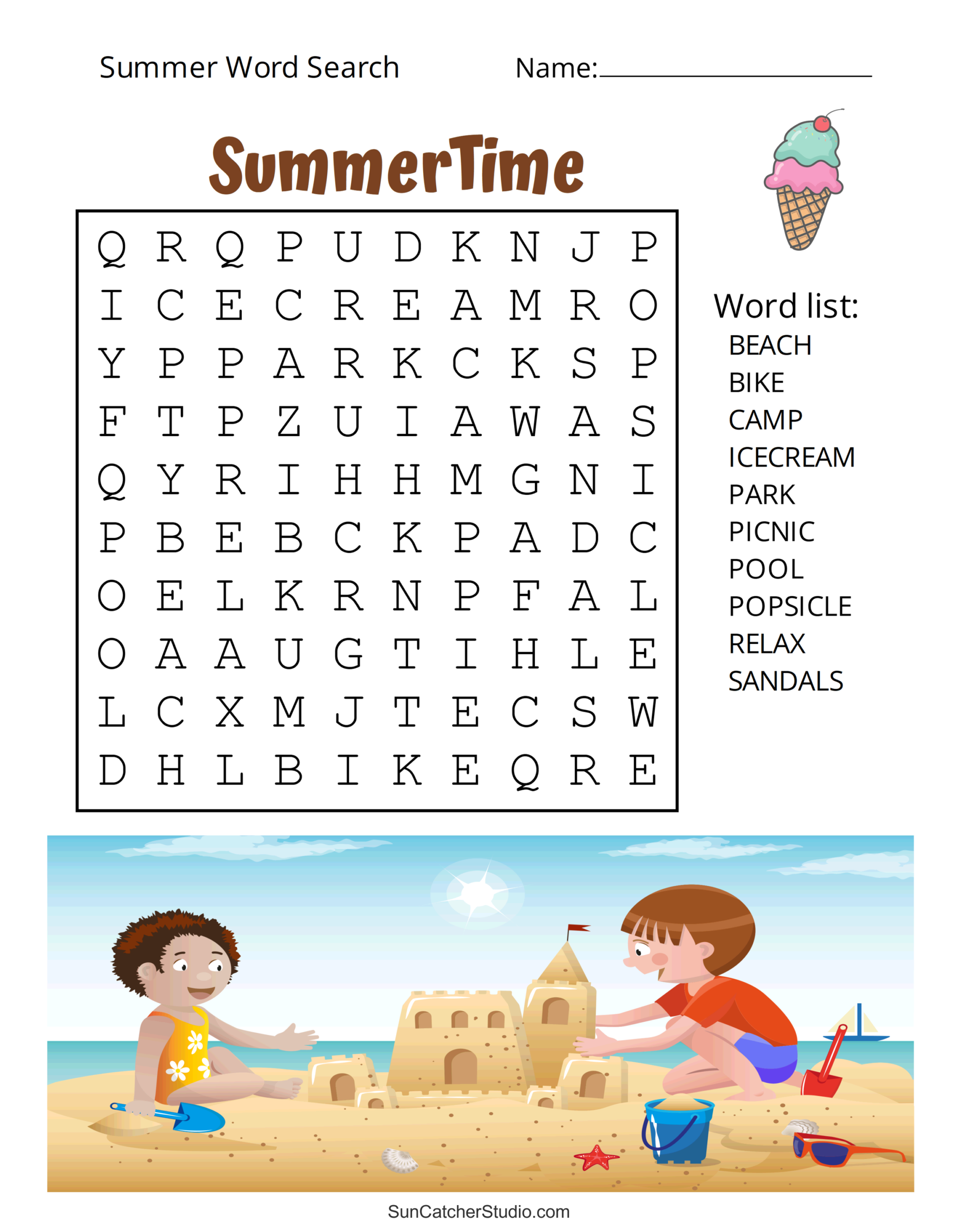 Summer Word Puzzles Printable