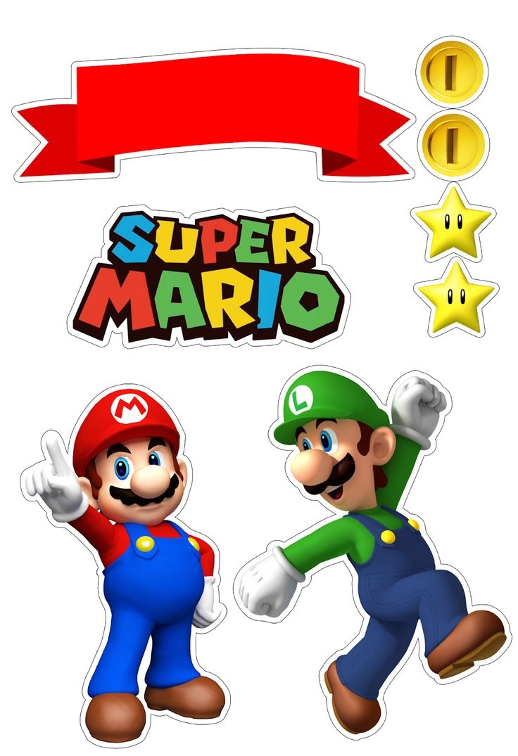 Super Mario Bros Free Printable Cake Toppers 