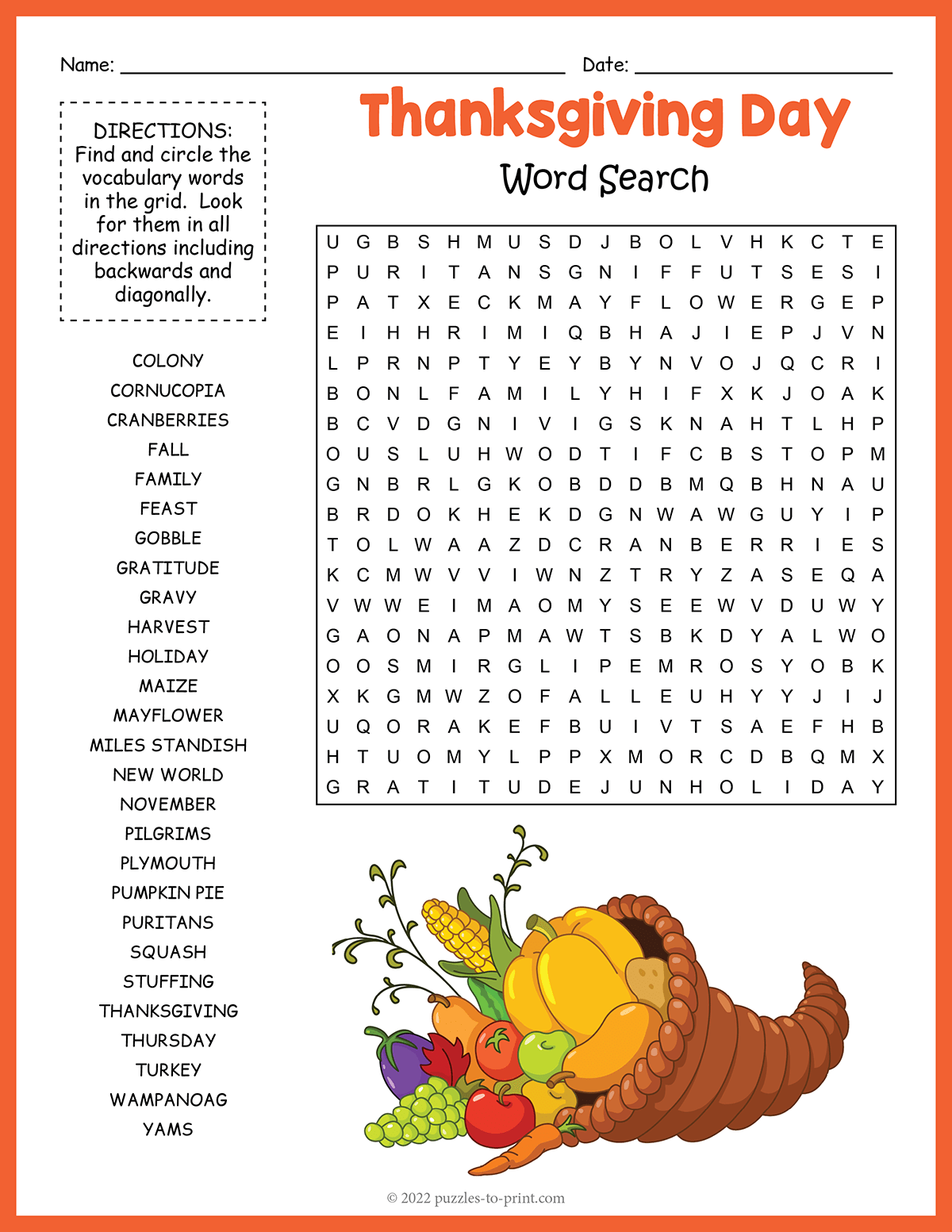 Fun Word Search Puzzles Printable
