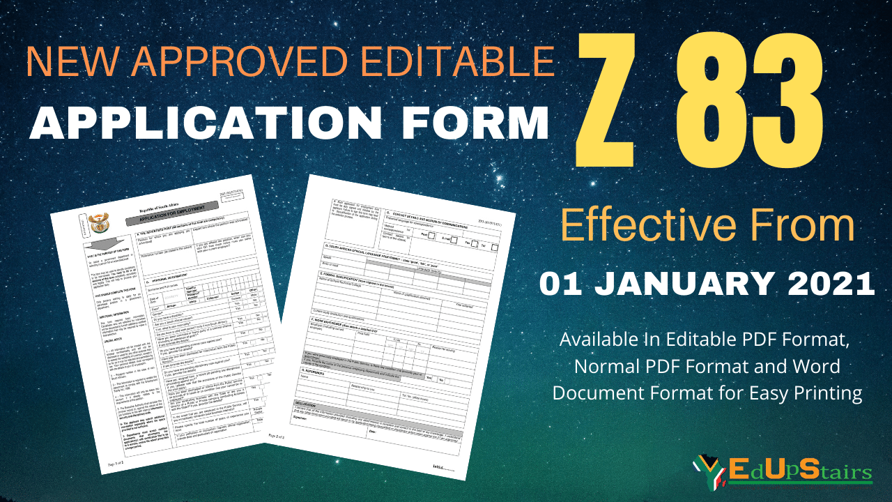 THE NEW Z83 APPLICATION FORM Edupstairs