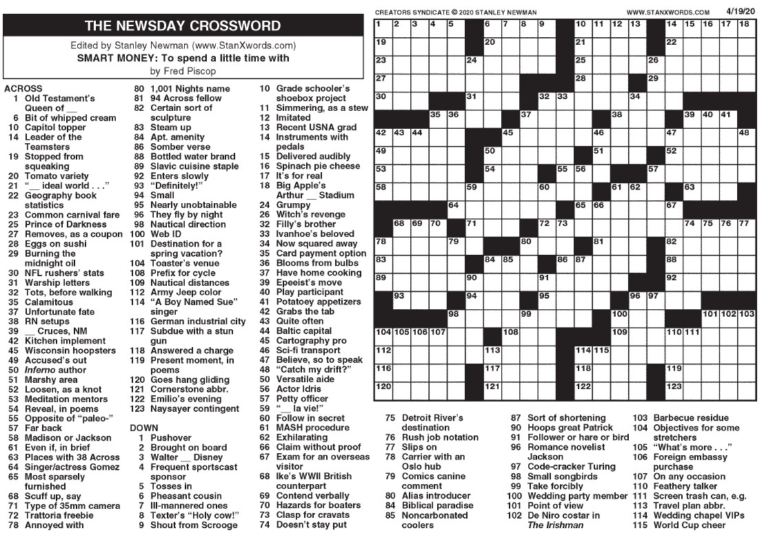 THE NEWSDAY CROSSWORD The Mountain Eagle
