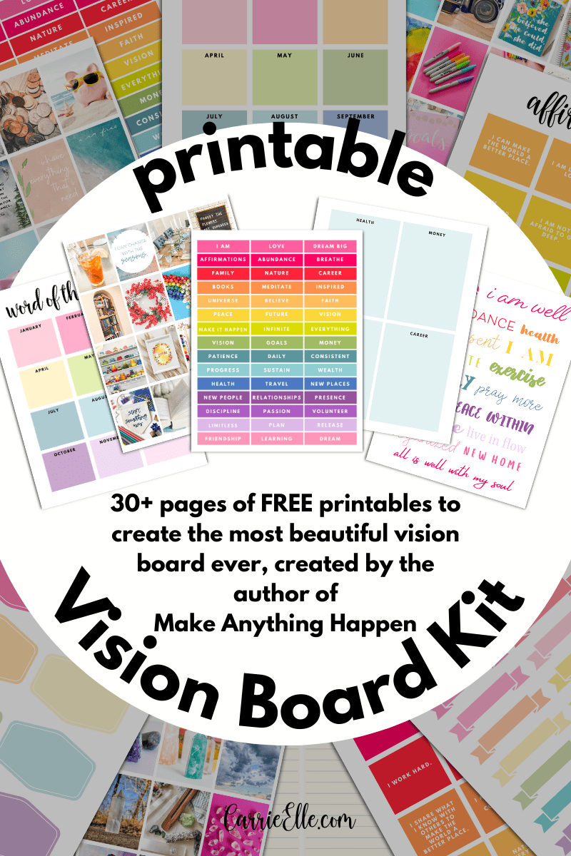 The Ultimate Free Printable Vision Board Kit In Bright Rainbow 