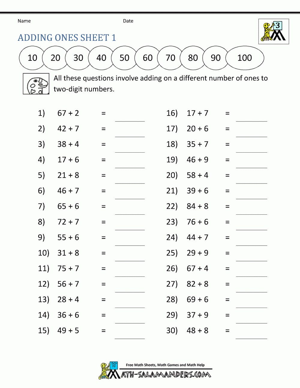 Third Grade Math Worksheets Free Printables