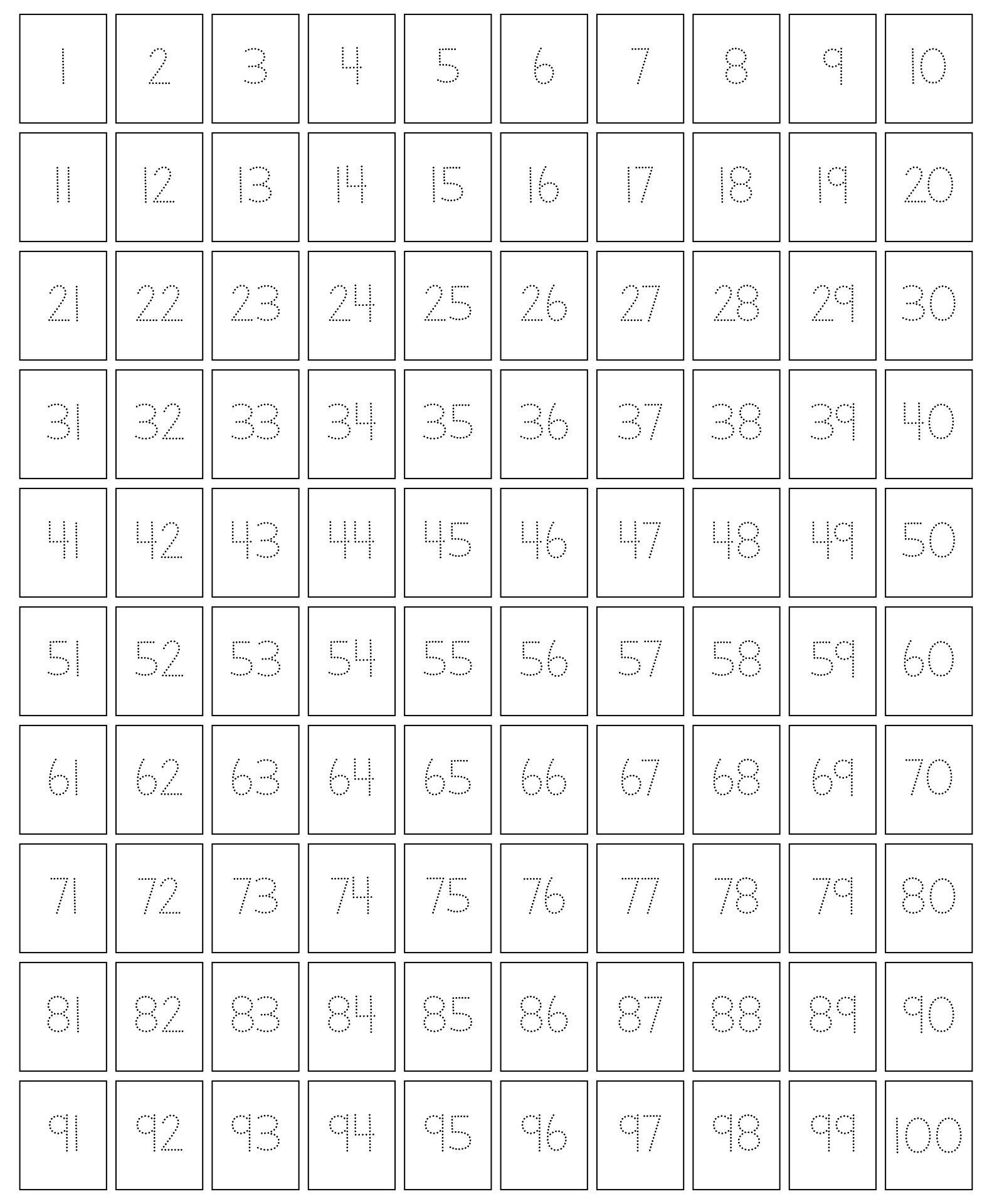 Traceable 100 Chart 11 Free PDF Printables Printablee
