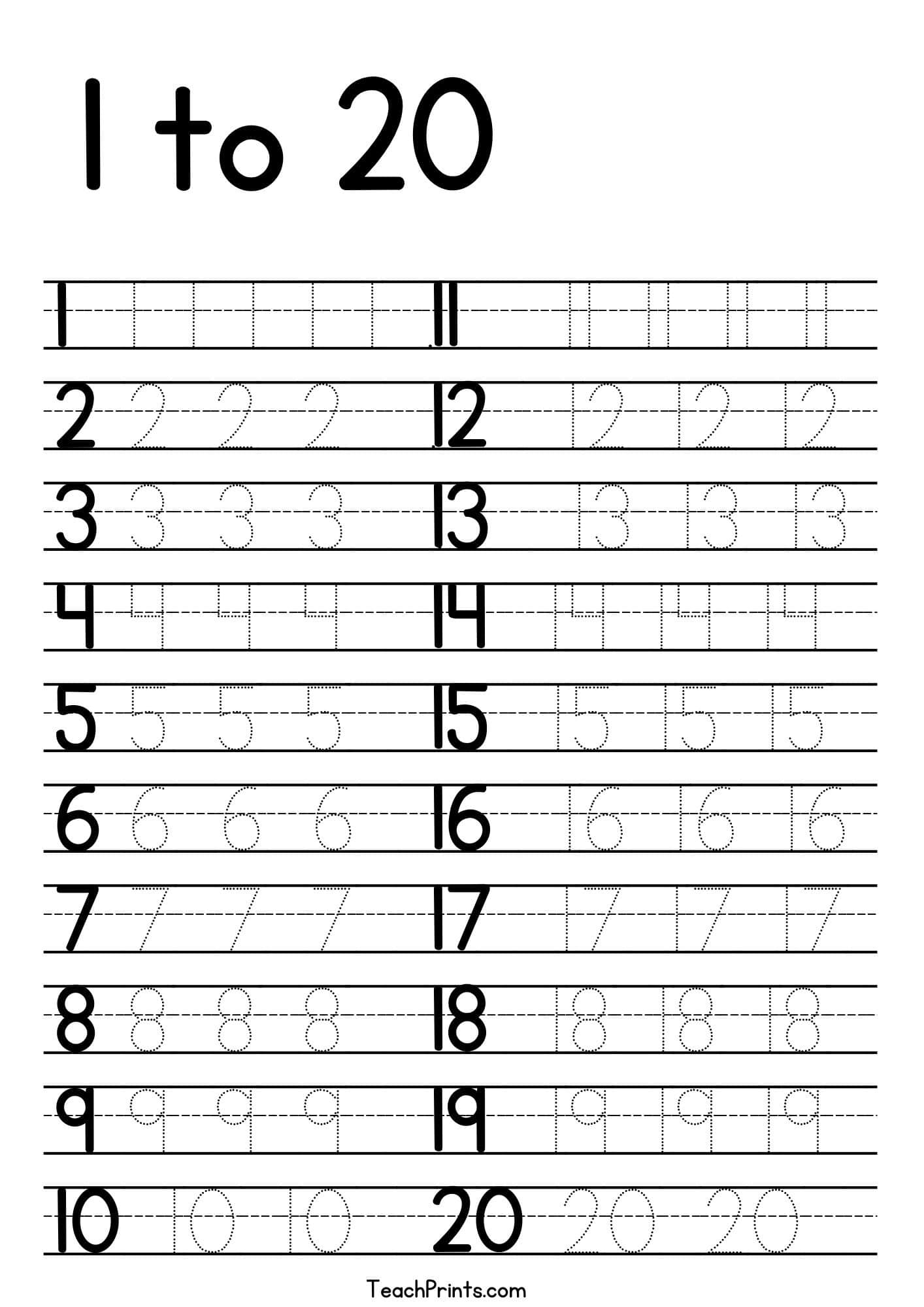 Free Printable Number Writing Worksheets