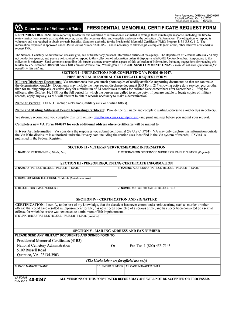 Va Form 40 10007 Printable