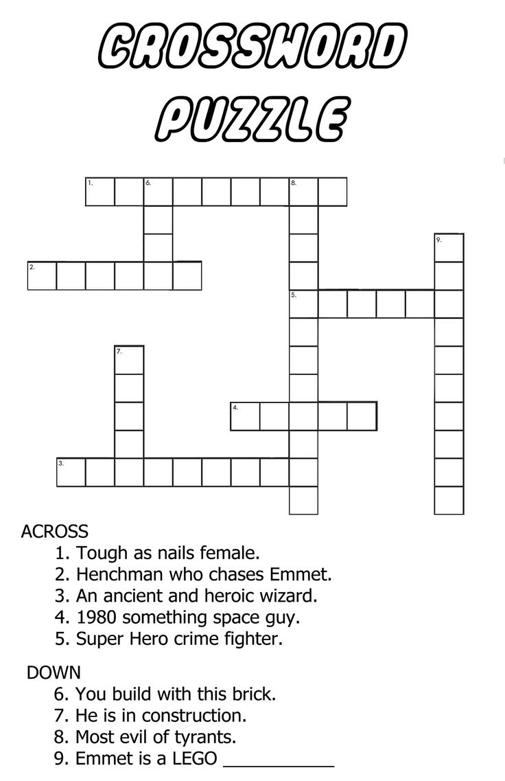 Very Easy Printable Crossword Puzzles