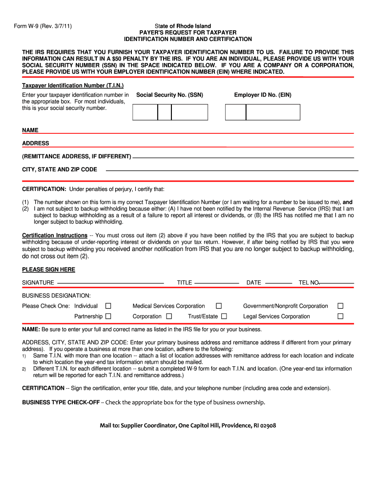 W 9 Form Government Website