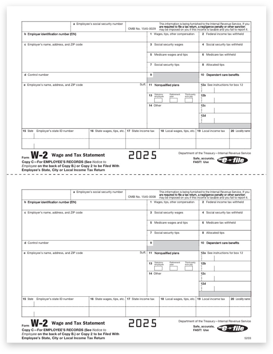 Irs W2 Form 2025 Printable