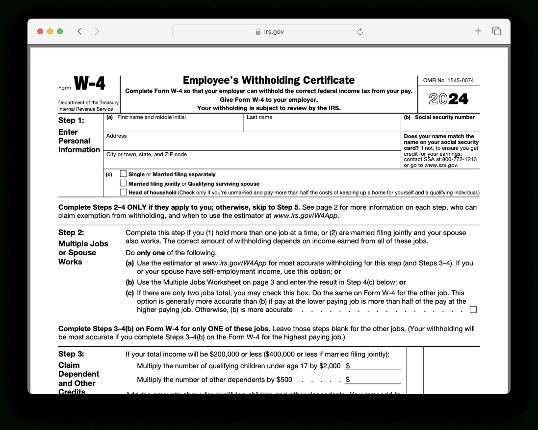 W-4 Form In Spanish 2025