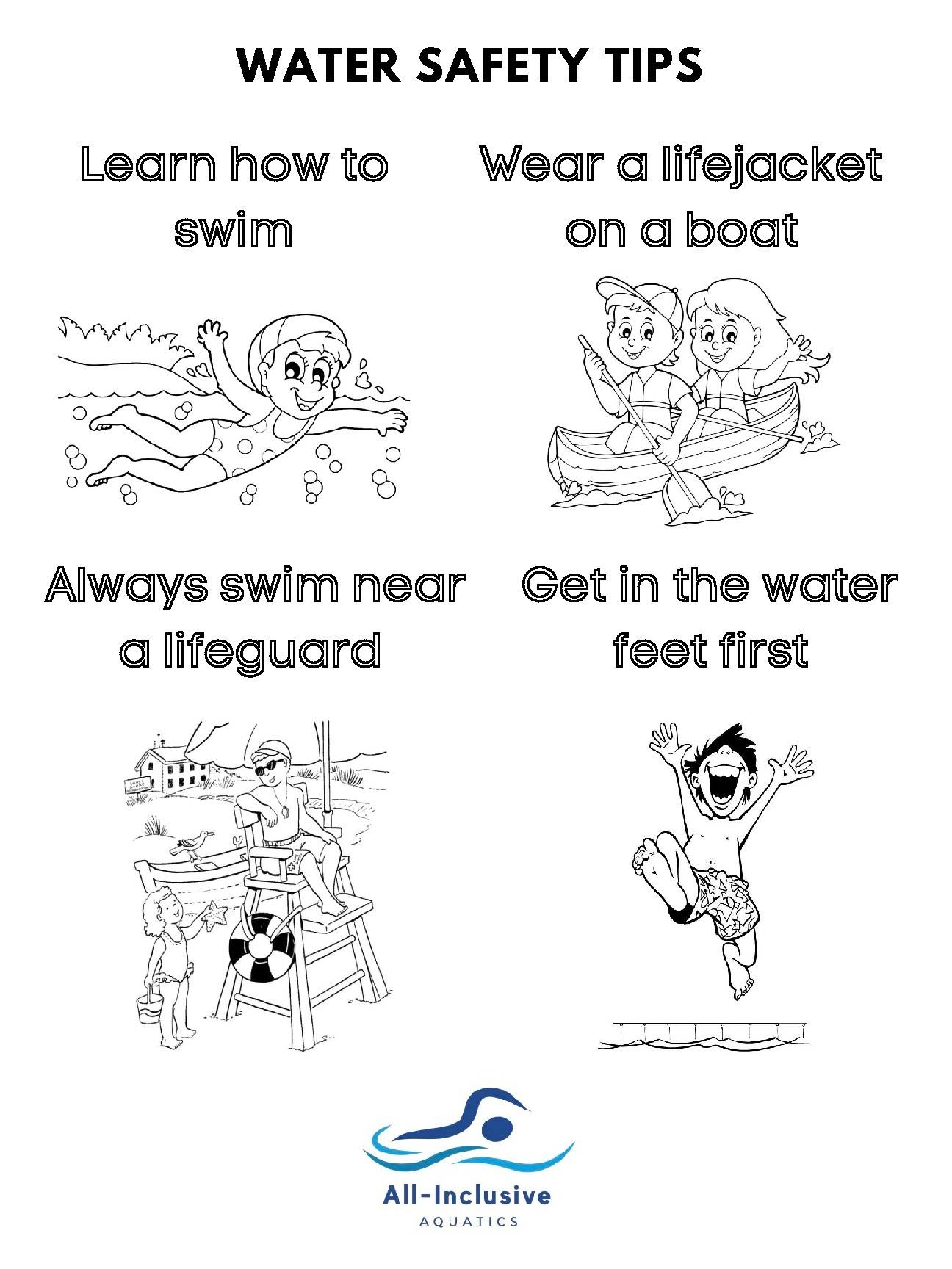 Water Safety Coloring Sheet By Megan Didulo TPT