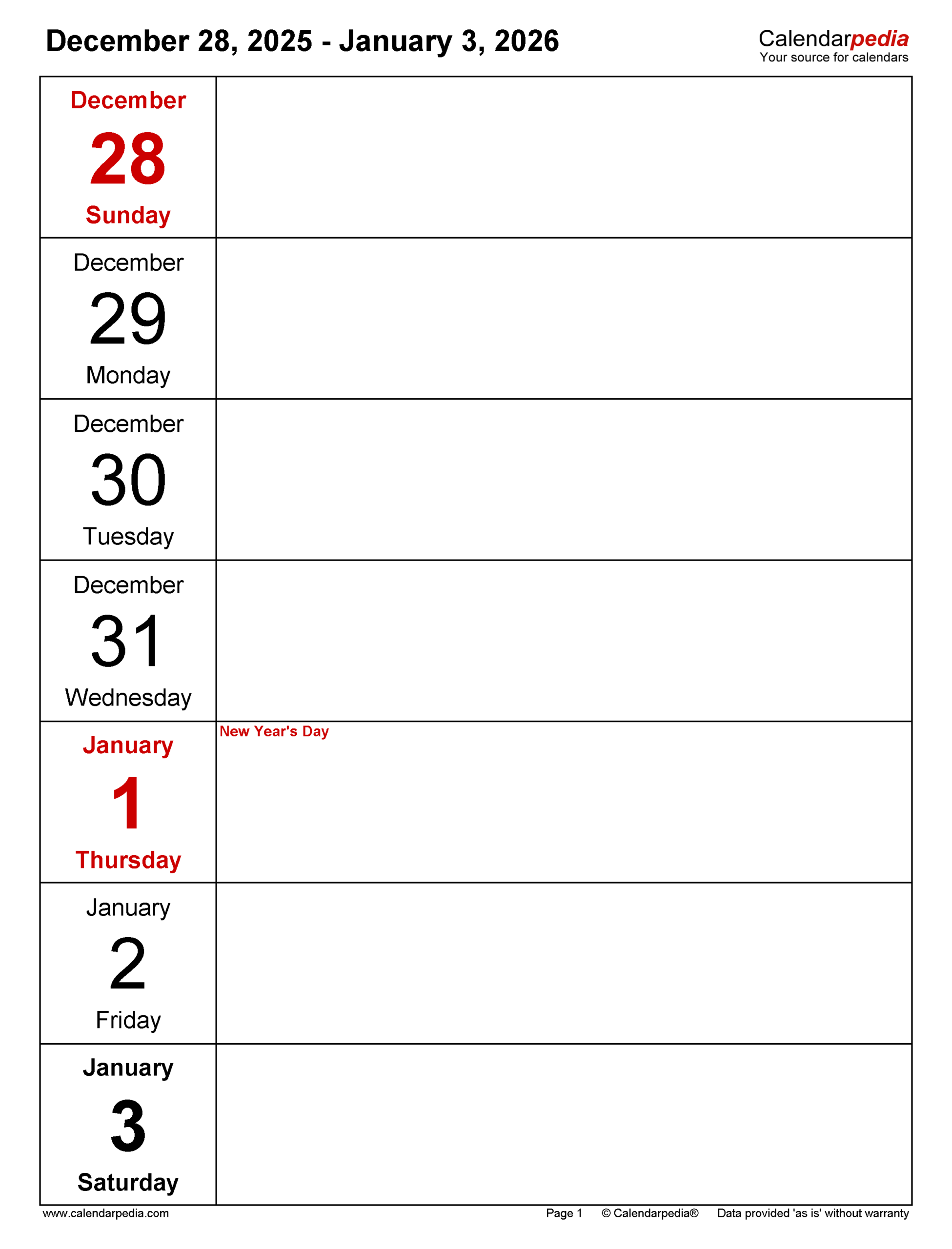 Weekly Calendars 2026 For Word 12 Free Printable Templates