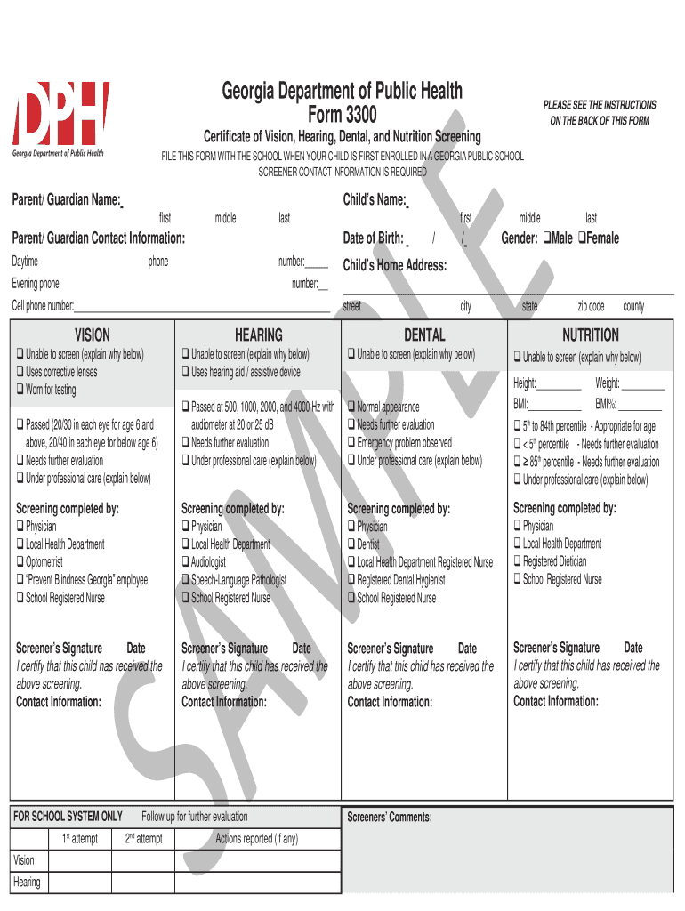 Printable Form 3300
