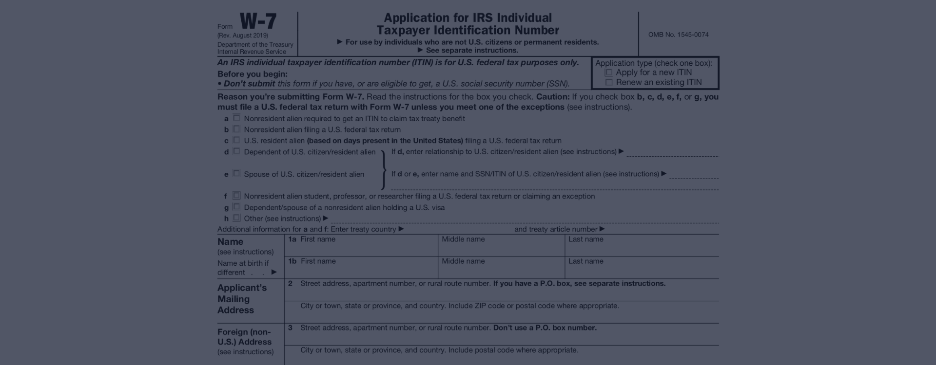 W-7 Irs Form Pdf