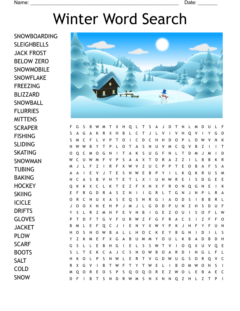 Free Printable Winter Puzzles For Adults