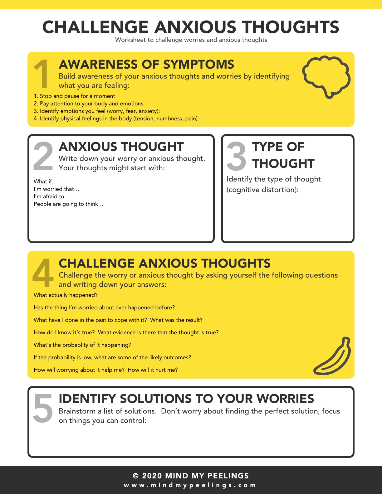Free Printable Counseling Anxiety Worksheets